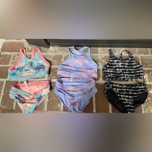 Lot of 3 Athleta Girl swimsuits Size 12